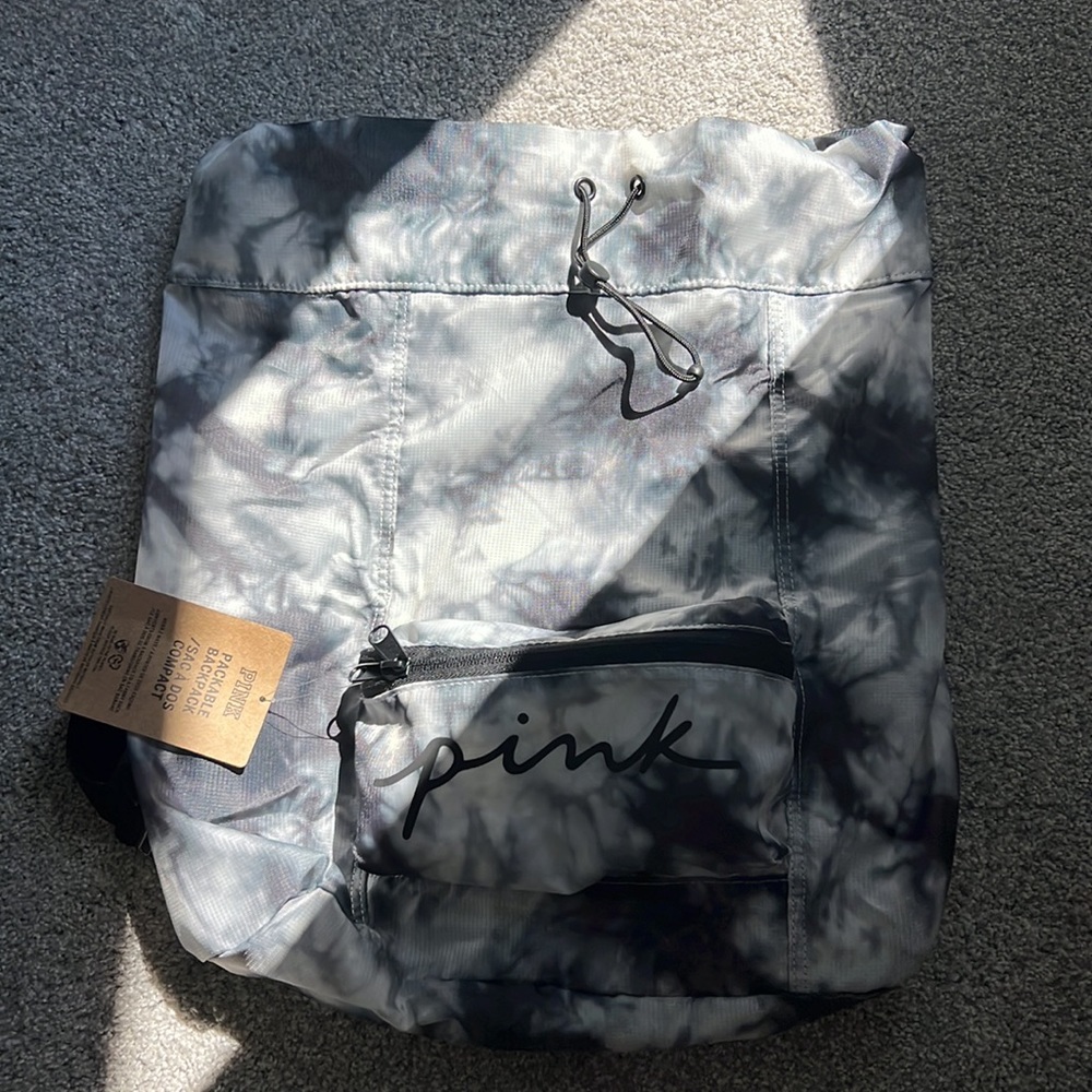 BRAND NEW Pink tie dye drawstring backpack